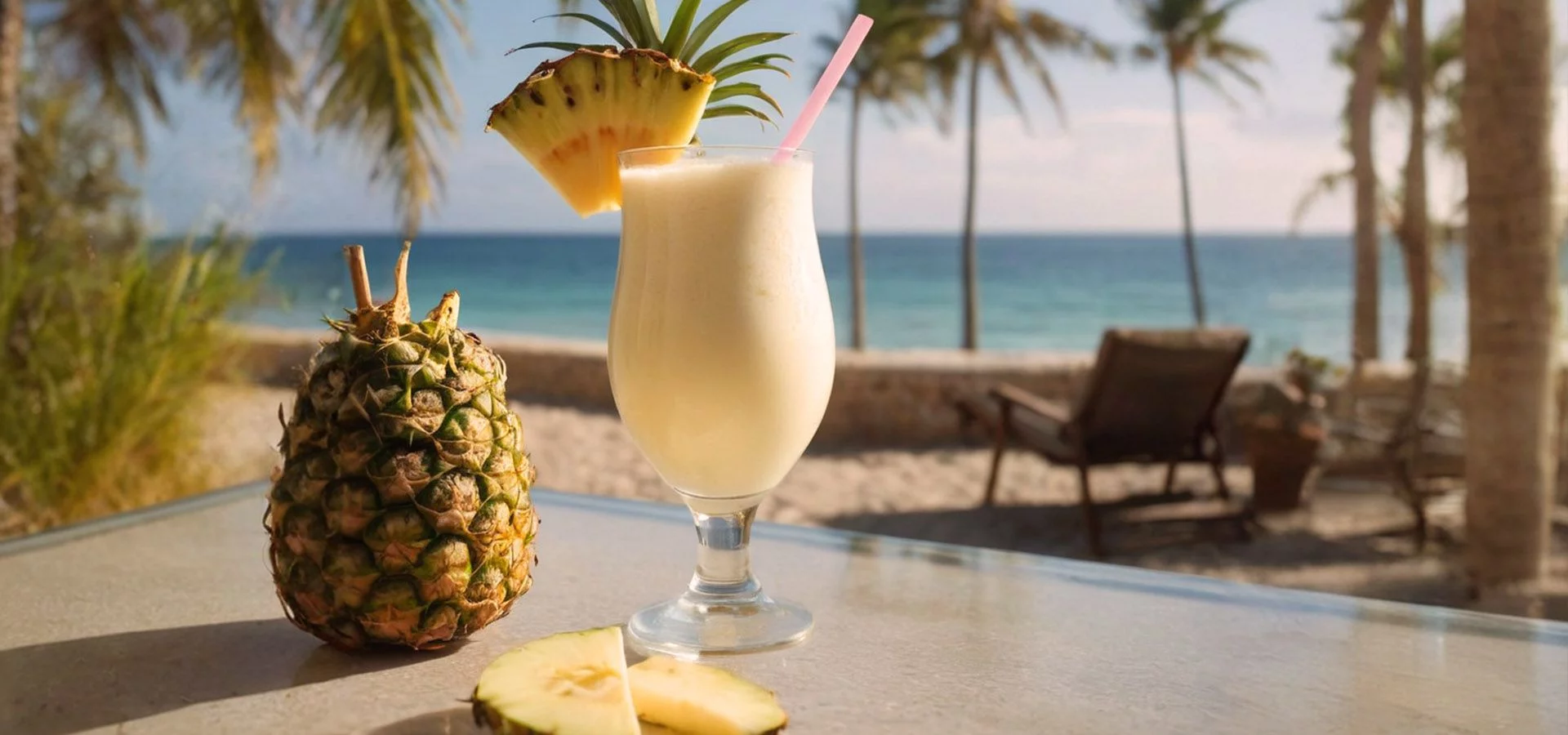 pina colada on the beach in torrevieja