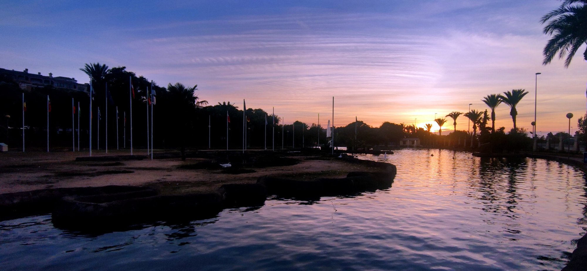 Night view of the Parque De Las Naciones, Torrevieja