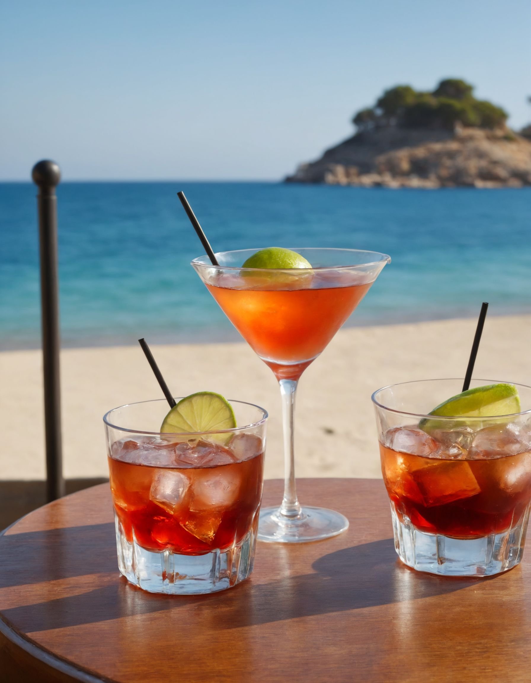 variety of cocktails in a bar in torrevieja